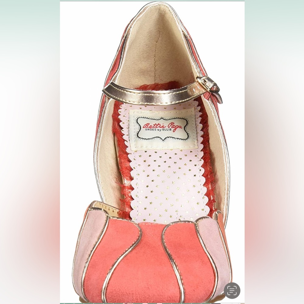 Bettie Page Peach Suede Kathryn Vintage Retro 60s Groovy Pinup Style Pum… - Picture 3 of 7